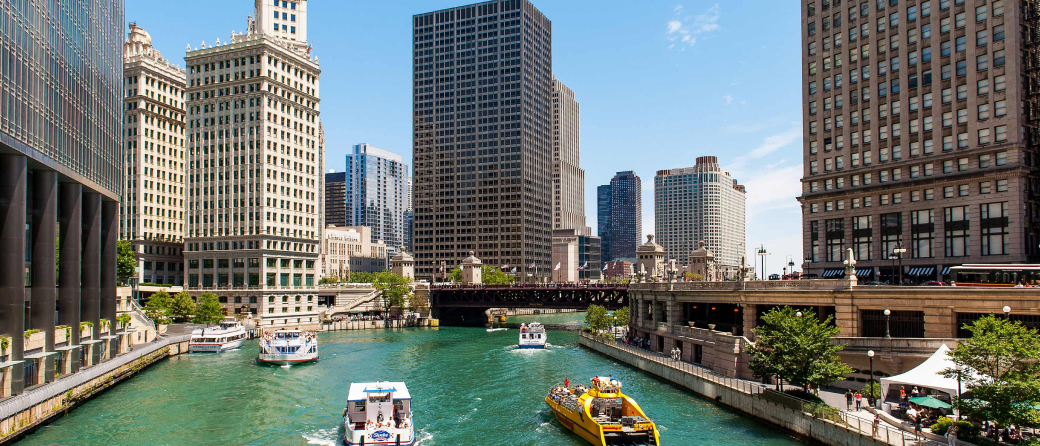 Downtown Chicago, on the river