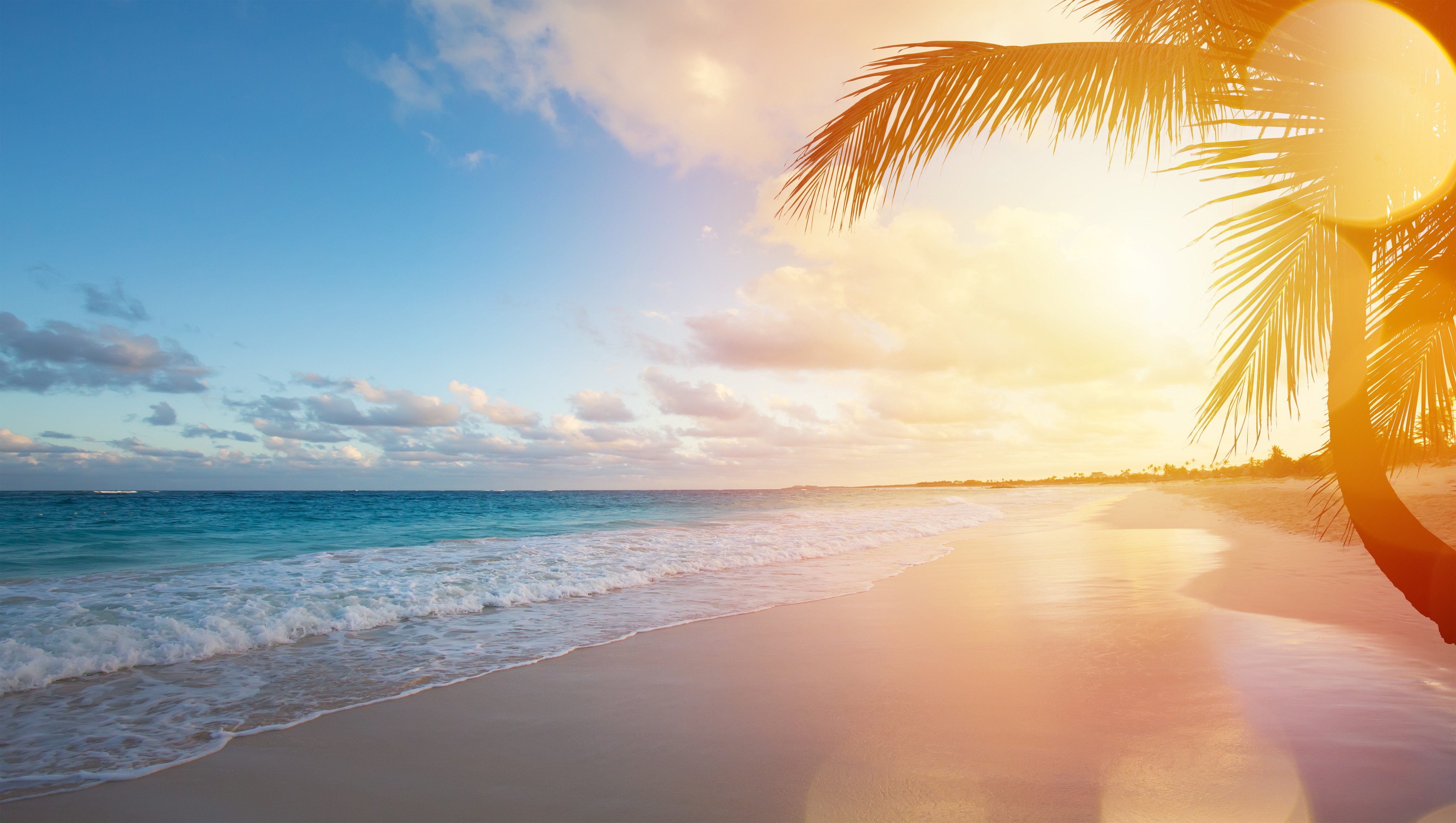 Sunset on a beach.