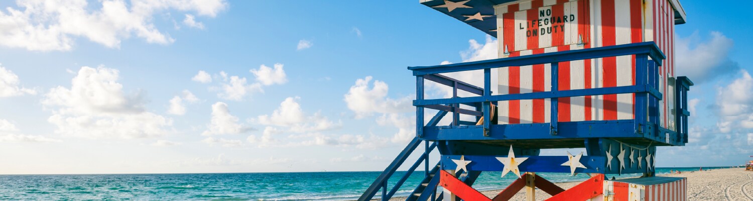 Stars and Stripes Life Guard Tower