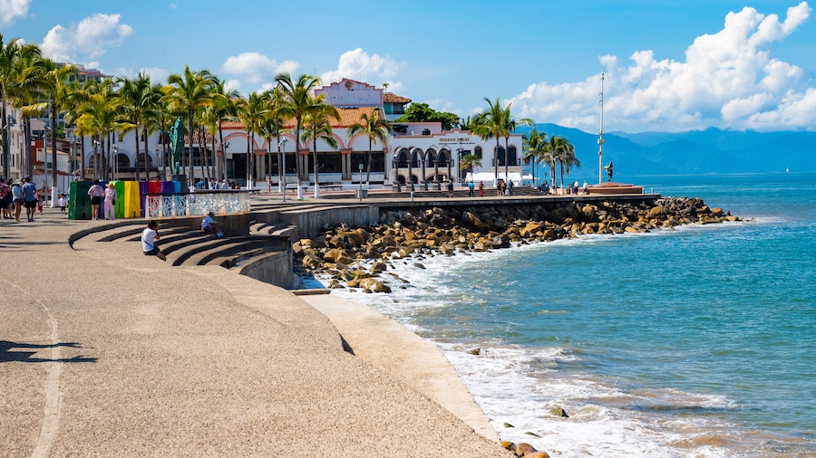 malecon by the ocean in puerto vallarta mexico