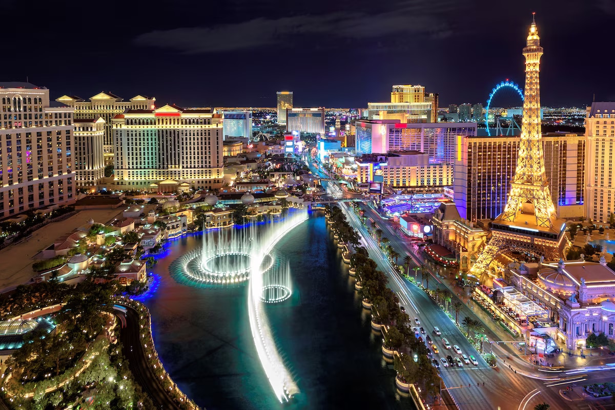 Bright lights of Las Vegas.