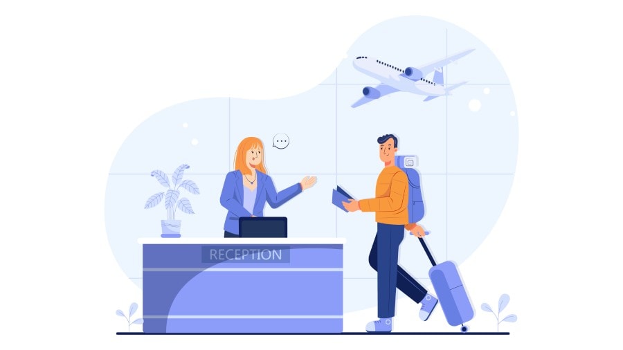 Illustration of people at a reception