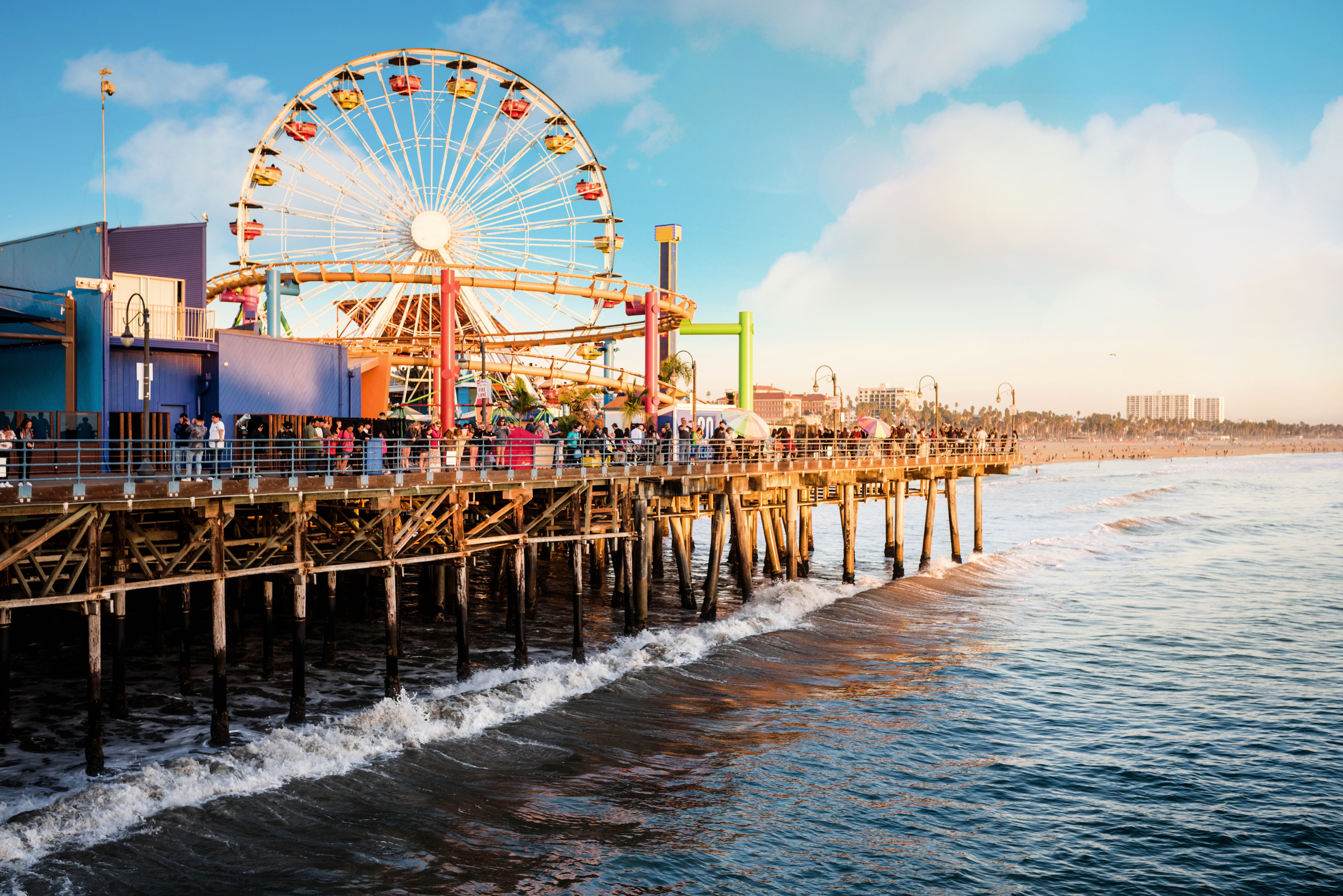 A view of the beach and pier.