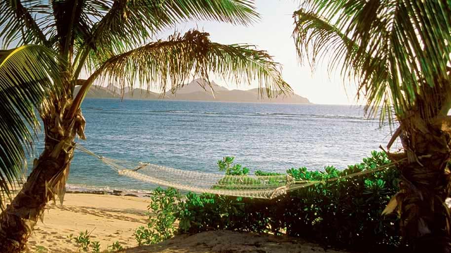Hammock on a scenic island