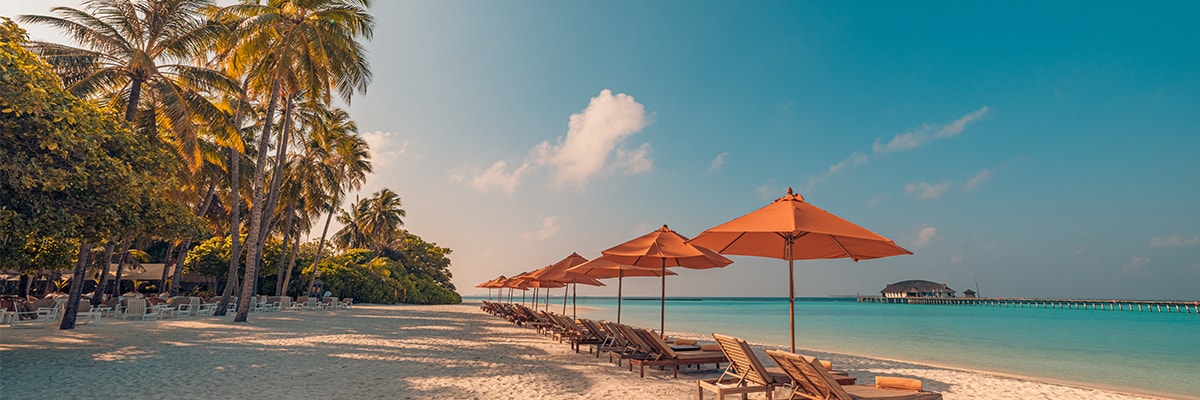 A scenic and dreamy beach vacation destination.