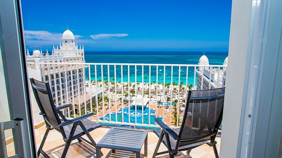 A balcony view at Hotel Riu Palace Aruba