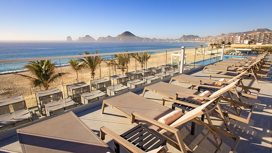 The Elite Club pool area at Hotel Riu Palace Baja in Cabo San Lucas, Mexico.
