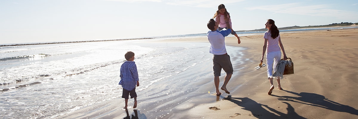 Family at the beach