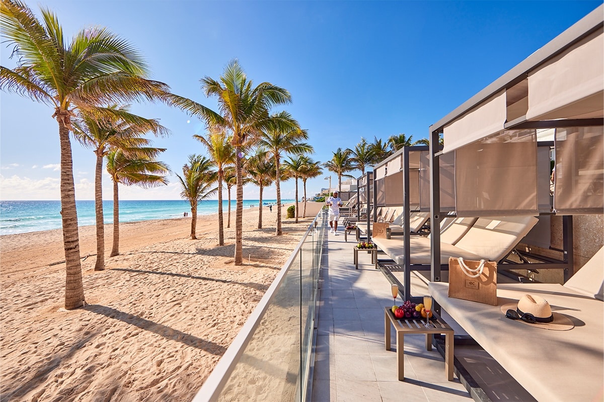 Elite Club cabanas at Hotel Riu Palace Kukulkan in Cancun.