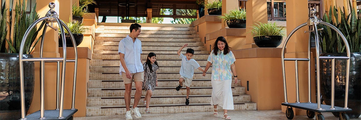 Family at a hotel in Thailand