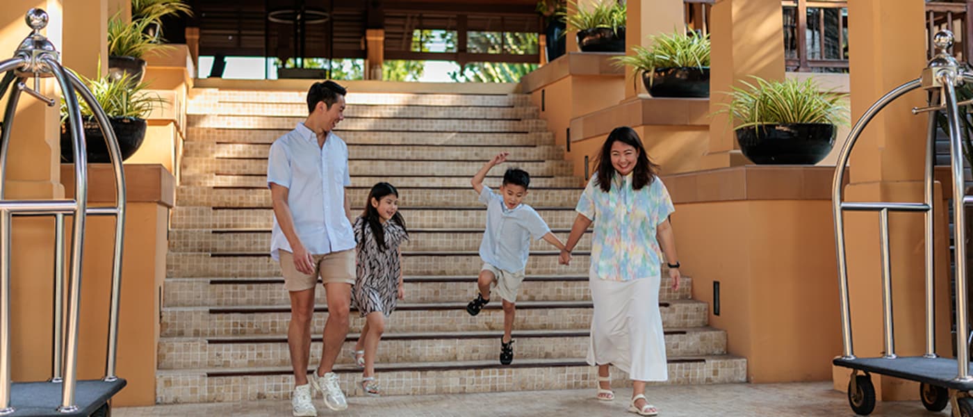 Family at a hotel in Thailand