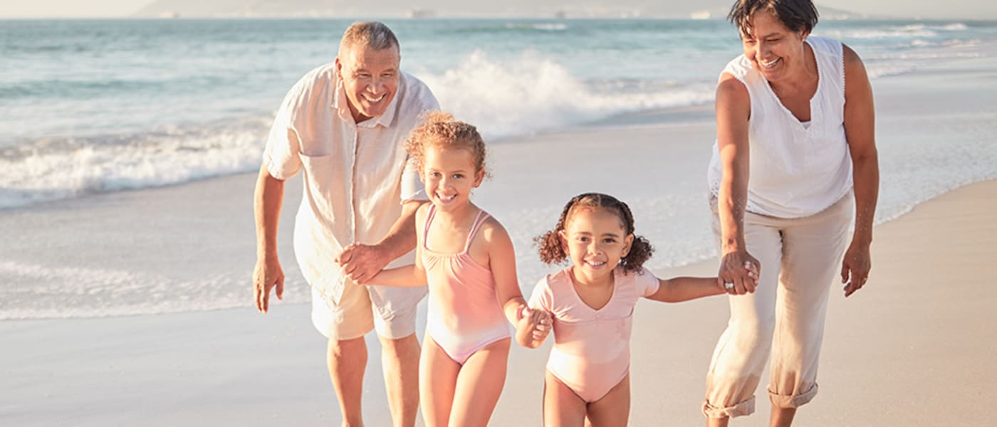 Family on beach
