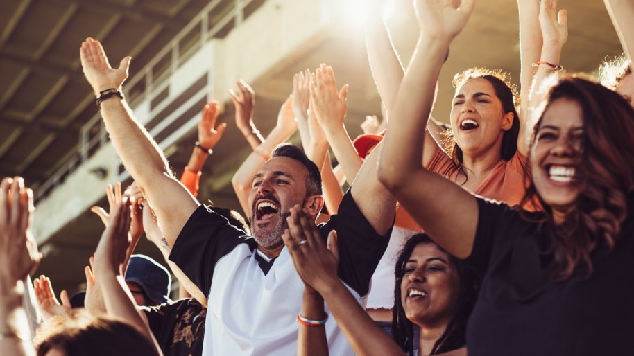 Fans celebrate matchday.