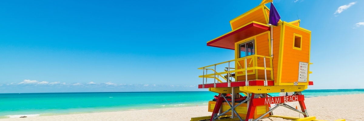 Lifeguard stand on beach