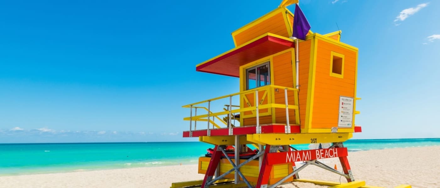 Lifeguard stand on beach