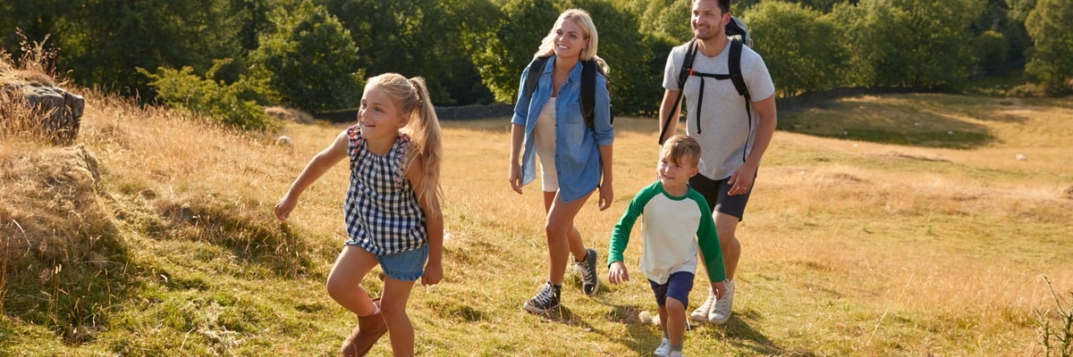 Family on a hike
